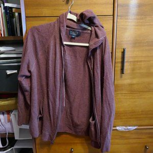 Pendleton maroon zip-up merino hoodie